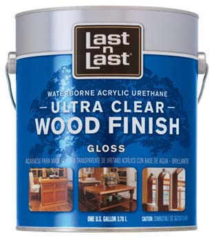 ABSOLUTE COATINGS 13001 LAST N LAST ULTRA CLEAR WATERBORNE WOOD FINISH GLOSS SIZE:1 GALLON.