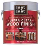 ABSOLUTE COATINGS 13101 LAST N LAST ULTRA CLEAR WATERBORNE WOOD FINISH SATIN SIZE:1 GALLON.