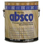 ABSOLUTE COATINGS 89601 ABSCO POLYURETHANE FAST DRY WOOD FLOOR FINISH GLOSS 550 VOC SIZE:1 GALLON.