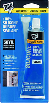 DAP 00684 WINDOW & DOOR 100% SILICONE RUBBER SEALANT CLEAR SIZE:3 OZ PACK:12 PCS.