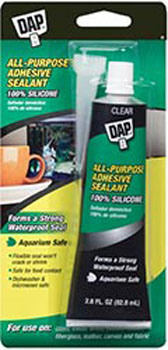 DAP 00688 ALL PURPOSE 100% SILICONE ADHESIVE SEALANT CLEAR SIZE:2.8 OZ PACK:12 PCS.