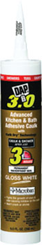 DAP 00790 3.0 KITCHEN BATH & PLUMBING HIGH PERFORMANCE SEALANT WHITE SIZE:9 OZ PACK:12 PCS.