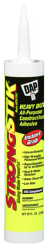 DAP 01312 STRONGSTIK HEAVY DUTY ALL-PURPOSE CONSTRUCTION ADHESIVE OFF-WHITE SIZE:10 OZ PACK:12 PCS.