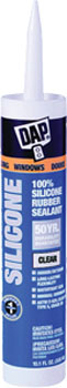 DAP 08641 WINDOW & DOOR 100% SILICONE RUBBER SEALANT CLEAR SIZE:10.1 OZ PACK:12 PCS.