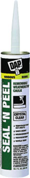 DAP 18354 SEAL N' PEEL REMOVABLE WEATHERSTRIP CAULK CLEAR SIZE:10.1 OZ PACK:20 PCS.