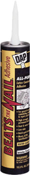 DAP 25498 BEATS THE NAIL ALL PURPOSE CONSTRUCTION ADHESIVE GRAY SIZE:10.3 OZ PACK:12 PCS.